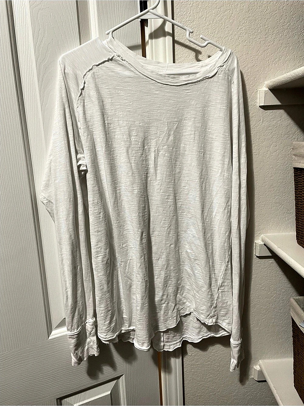 Free People Long Sleeve Top in White Size Small